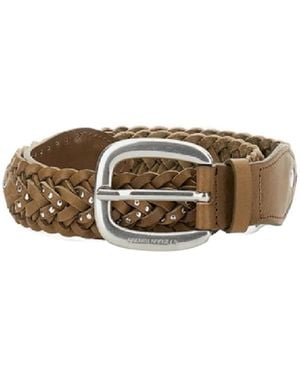 Golden Goose Braided Buckle Belt - White