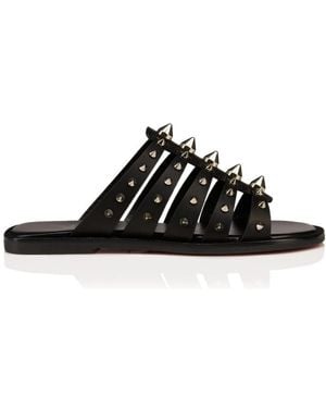 Christian Louboutin Charja Spike Leather Sandal - Black