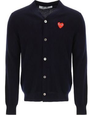 COMME DES GARÇONS PLAY Comme Des Garçons Play Iconic Patch Buttoned Cardigan - Blue