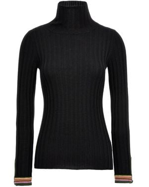 Etro Polo Neck Ribbed Jumper - Black