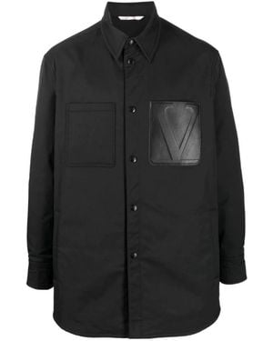 Valentino Logo Patch Long-Sleeved Jacket - Black