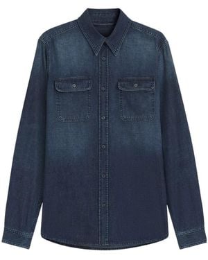 BOSS Double-Pocket Denim Shirt - Blue