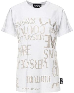 Versace Jeans Couture T-Shirt With Round Neck And Short Sleeves - White