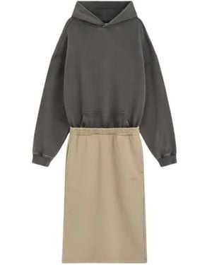 we11done Layered Hooded Dress - Multicolor
