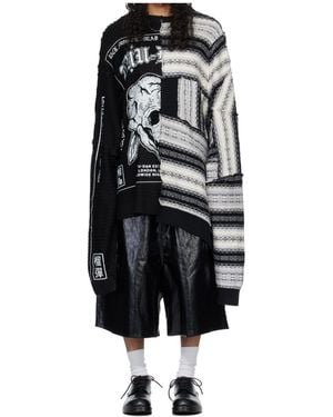 Lu'u Dan Patchwork Knit Jumper - Black