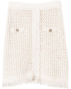 Twinset Mesh-Knit Miniskirt - White
