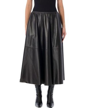 Alberta Ferretti Elastic-Waist Midi Skirt - Black