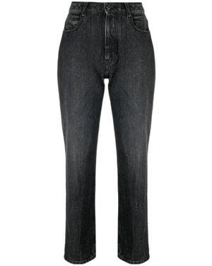 Ami Paris High-Waisted Straight-Leg Jeans - Black