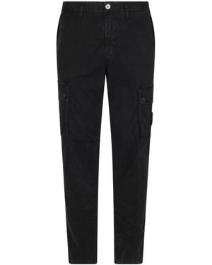 Stone Island Casual Trousers With Belt Loops - Black