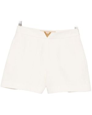 Valentino Logo Plaque Shorts - White