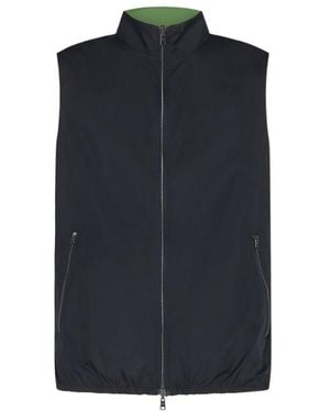 Herno High-Neck Zipped Vest - Blue
