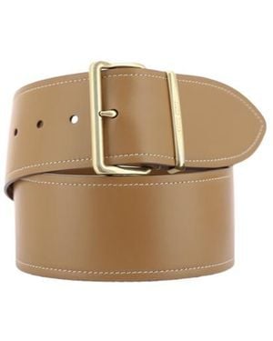 Miu Miu Logo-Engraved Buckle-Fastened Belt - Natural