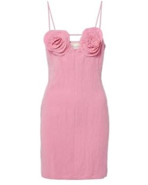Blumarine Floral Embroidered Mini Dress - Pink