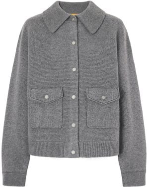 Guest In Residence Rib-Knitted Felted Jacket - Gray