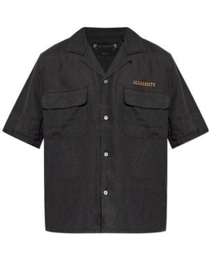 AllSaints Dunloe Camp-Collar Shirt - Black