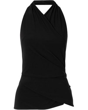 SIR. Matheo Draped Jersey Tank - Black