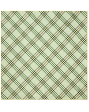 Burberry Checked Finished-Edeg Scarf - Green