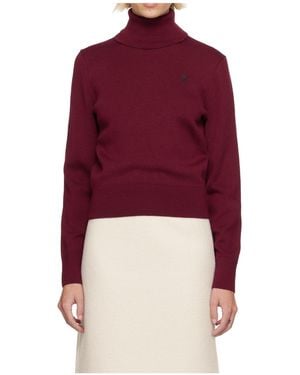 Ami Paris Ami De Coeur Wool Turtleneck Jumper - Red
