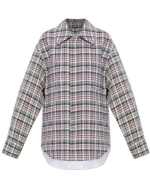 Victoria Beckham Cocoon Check-Print Jacket - White