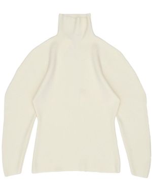 Magda Butrym Dimensional Sleeved Turtleneck Jumper - White