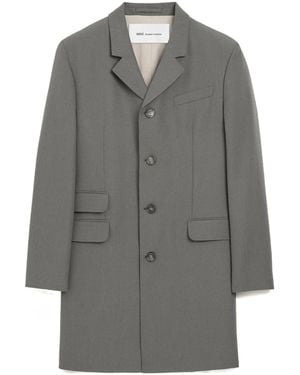 Ami Paris Long-Sleeved Coat - Grey