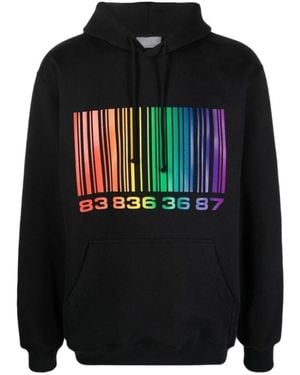 VTMNTS Bar Code Printed Hoodie - Black