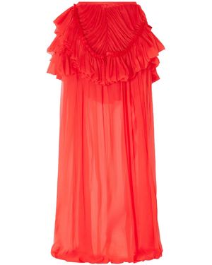 Dries Van Noten Shelby Ruffled Silk-Chiffon Maxi Skirt - Red
