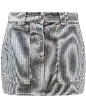 Isabel Marant Isabel Marant Étoile Striped Denim Mini Skirt - Gray