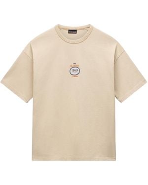 Napapijri Logo Crew-Neck T-Shirt - Natural