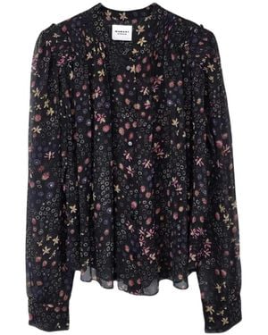 Isabel Marant Long-Sleeved Printed Shirt - Black