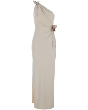 Coperni Asymmetric Flower Gown - White