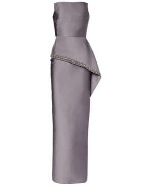 Roland Mouret Crystal-Embellished Taffeta Gown - Purple