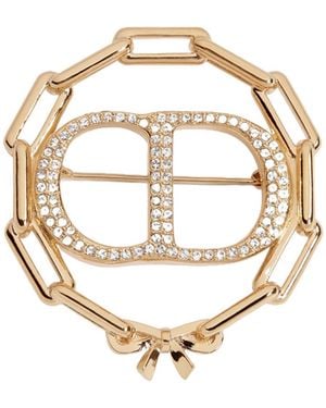 Dior Cd Circle Chain Brooch - Metallic