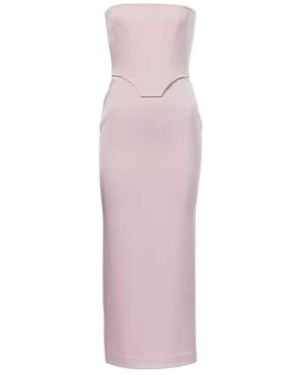 Alex Perry Draped Crepe Satin Corset Dress - Pink