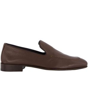 Manolo Blahnik Round Head Loafer Shoes - Brown