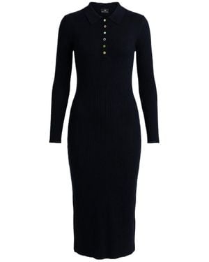 Paul Smith Ps Paul Smith Fitted Waist Midi Dress - Black