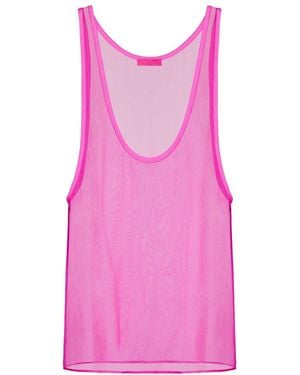 Valentino U-Neck Sleeveless Chiffon Top - Pink