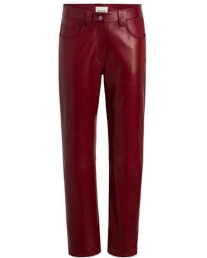 KHAITE Callum Straight Leg Trousers - Red
