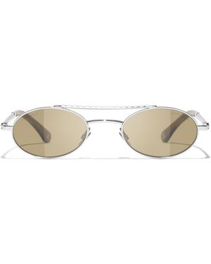 CHANEL Full Frame Sunglasses - White