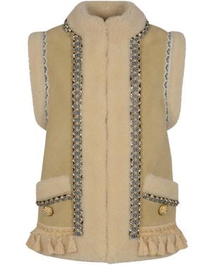 Valentino Tassel-Embellished Waistcoat - Natural