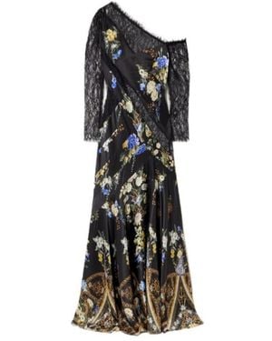 CAMILLA Single-Shoulder Printed Long Dress - Black