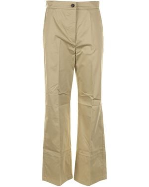 Marella Nabis Button Detailed Wide Leg Pants - Natural