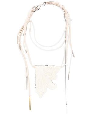 Dries Van Noten Carved Pendant Necklace - White