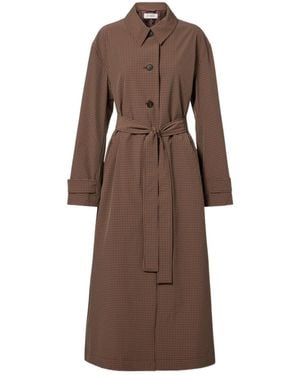 Rohe Checked Belted Coat - Brown