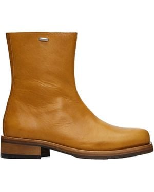 Our Legacy Camion Zip Leather Flat Boots - Brown
