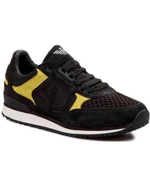Armani Jeans Logo Details Casual Trainers - Black