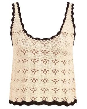 Zimmermann Rhiannon Scoop Neck Crochet Tank - Natural