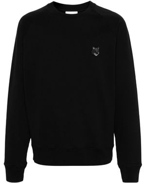 Maison Kitsuné Maison Kitsuné Bold Fox Head Patch Oversize Sweatshirt - Black