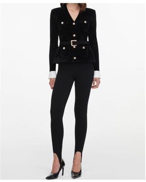 Self-Portrait Chenille Knit Top - Black