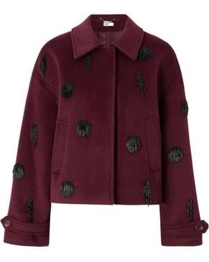 Jonathan Simkhai Beaded Casual Jacket - Purple